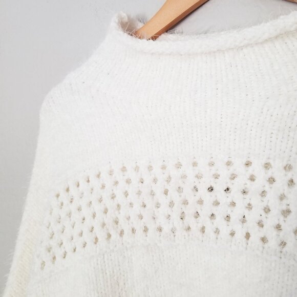 Arizona Jean Co Ivory Eyelash Fluffy Fuzzy Chunky Knit Crop Sweater XL Soft Cozy - Picture 6 of 16
